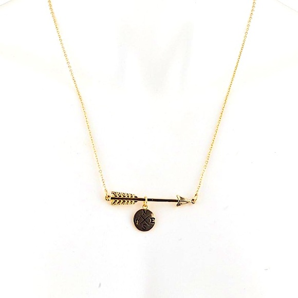 Something Blue Arrow and Compass Necklace - Picture 2 of 5